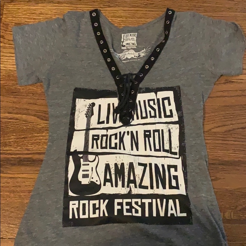 A grey cute rock n roll shirt